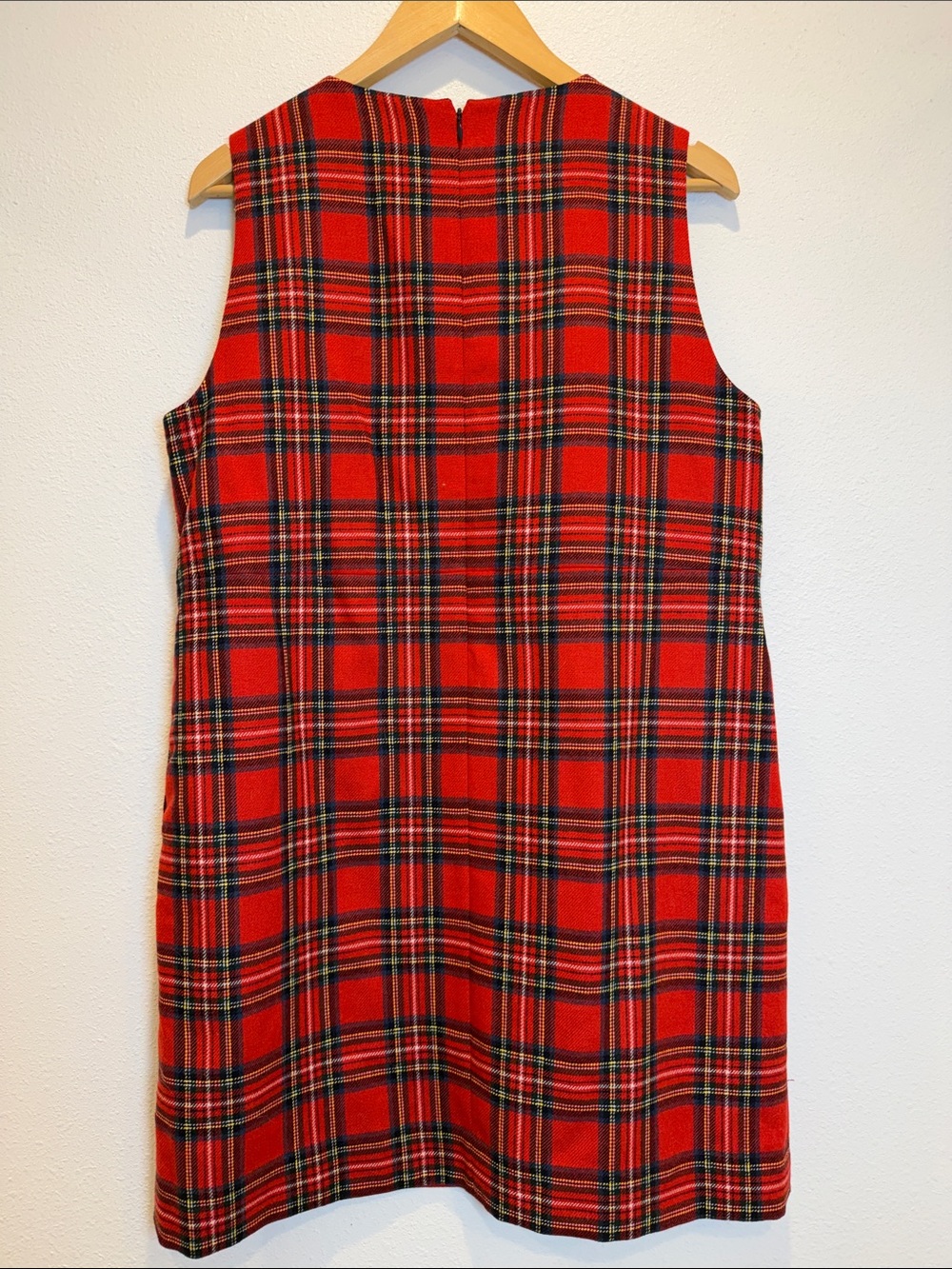 Boden Red Tartan Sleeveless Dress Festive Plaid Holiday Tartan Dress US 10P - Picture 2 of 5
